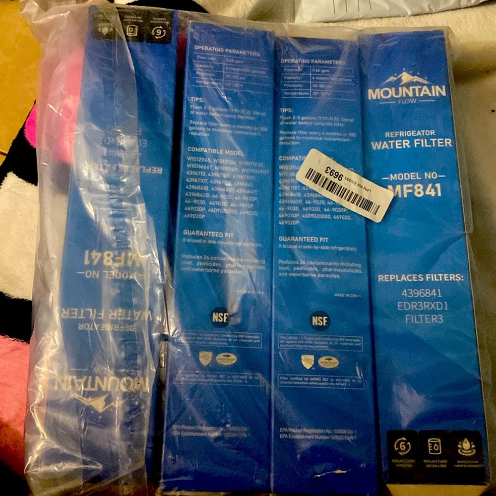 Mountain flow refrigerator water filter 4pk